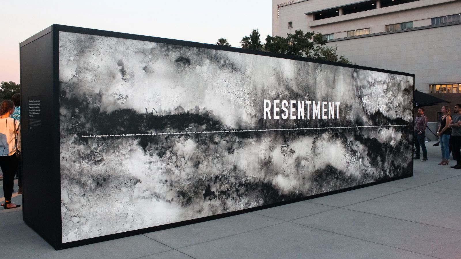 Lightbox sign with the word Resentment displayed on it